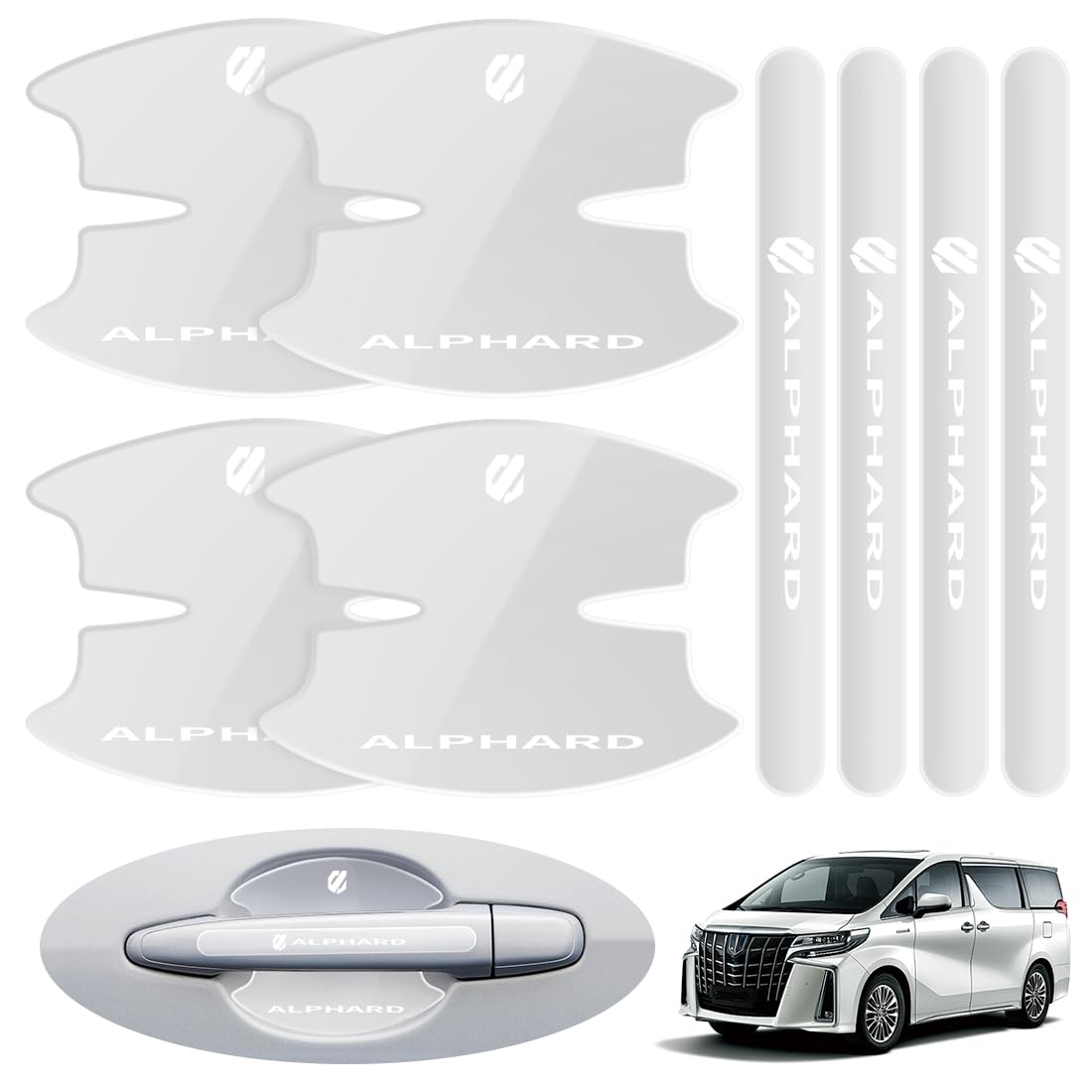 

LUTU Door Handle Protectors for the Latest Toyota Alphard June 2023 Comfortable to the Protects the Easy and Features a Dedicated Logo (Reiwa 5,