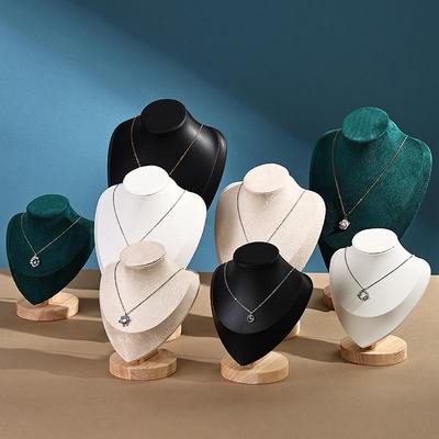 Solid Wood Jewelry Display Mannequin for Necklaces