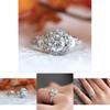 Elegant Silver Plated Ring With Round White Sapphire Rhinestone For Weddings