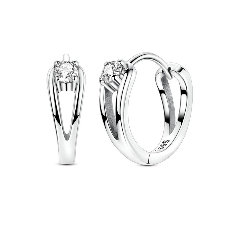 New 925 Silver Earrings Simple Bow Strawberry Butterfly Hoop Stud Earrings for Wedding Party Women Jewelry Girls