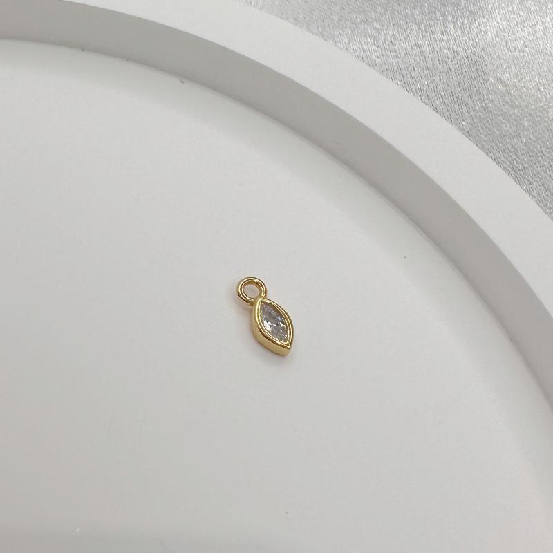 S925 Silver Mini Water Droplet Heart Round Pendant Charms Zircon Pendant Accessories for Necklace Jewelry Making SD12