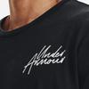 Under Armour Snow Wash Letter Print Crew Neck Short Sleeve T-Shirt Men Tops Black 1373871-001