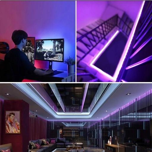 Rgb Led Strip 300 Led Smd 5M Remote Control Power Supply For Living Room Decorative