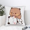 Cute Dudu Bubu Square Pillow Cases Panda Bear Cushion Covers Vintage Zippered Decor Pillowcase for Home 40x40cm