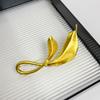 European And American Frosted Metal Folded Leaf Brooch Fashion Design Sense Exquisite Women Accessories Gift 2025