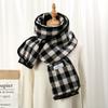 Fashion Korean Version Plaid Imitation Cashmere Scarf Winter Warm Thickened Contrasting Color Student Couple Scarf Long Scarf
