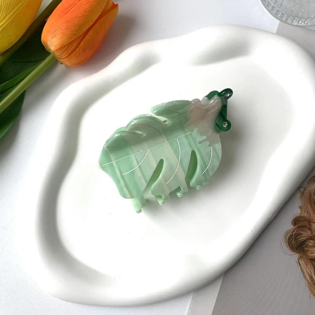 1pc New Lotus Leaf Frog Grip Clip Fashion Cartoon Ginkgo Leaf Hair Clip Animal Shark Clip Hair Accessories