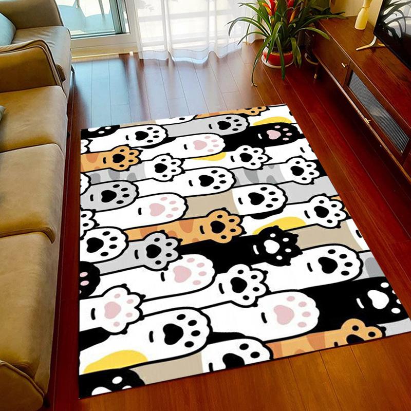 Pets Footprint Sole Series Area Rug Large,Carpet Rug for Living Room Bedroom Doormat Decoration,kids Non-slip Floor Mat Sofa