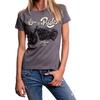 Motorcycle T-Shirt for Women Biker Chopper Rockabilly Ladies Top Hip Rocker Print-