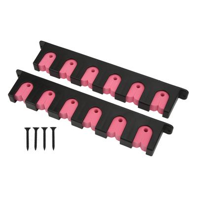 Wall Mounted Fishing Rod Rack Chemical Resistant Vertical 6 Fishing Rod Holder with 4 ScrewsPink