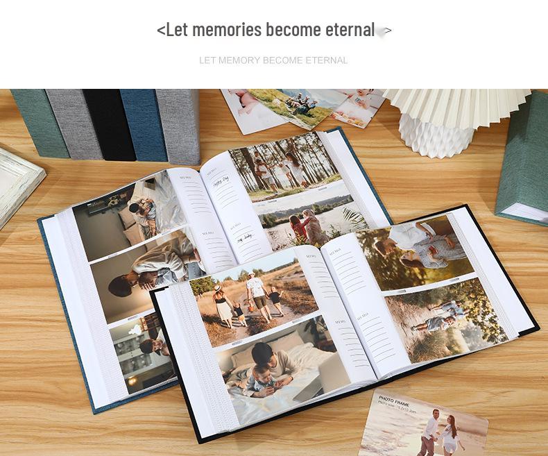 6-Zoll Leinen Fotoalbum mit Papiertaschen zur kreativen Aufbewahrung von Geschenken
