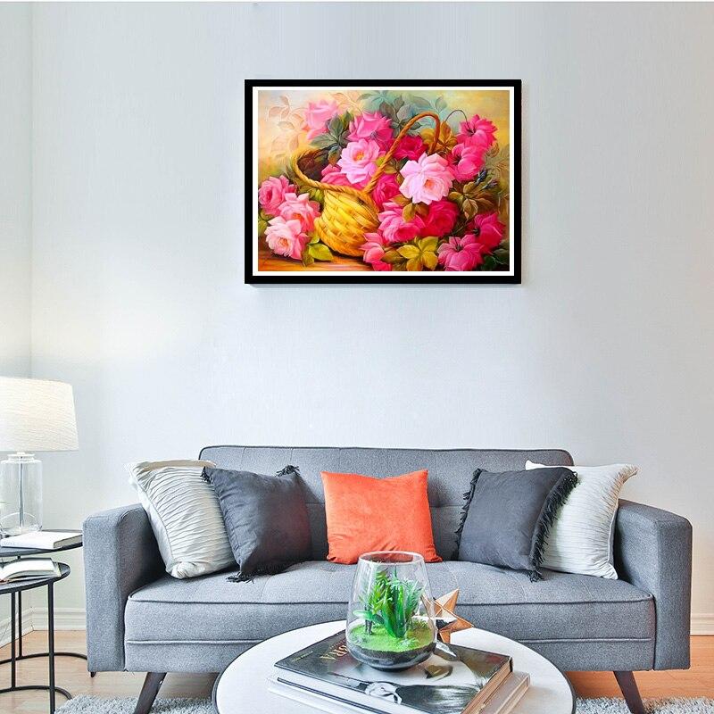 DIY Flower 5D Diamond Painting Full Round Drill Mosaic Diamont Embroidery Rhinestone Cross Stitch Wall Art Home Decor