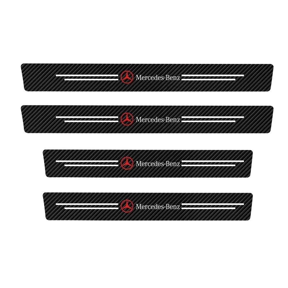 

Car Sticker 4Pcs High Quality Carbon Fiber Car Door Sill Protector Strip Sticker For Mercedes Benz B/C/E/S Class A Class C200L G