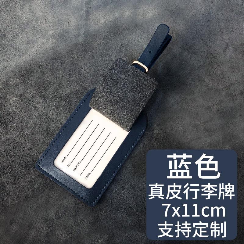 Set Multi-color Optional, Enterprise LOGO Genuine Leather Luggage Tag Passport Cover Bag
