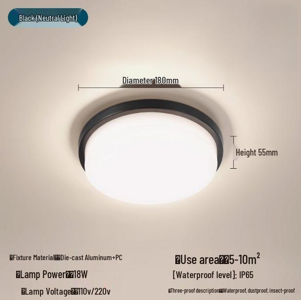 LED Waterproof Outdoor Light for Entrance, Balcony, Corridor, Terrace, and Gazebo