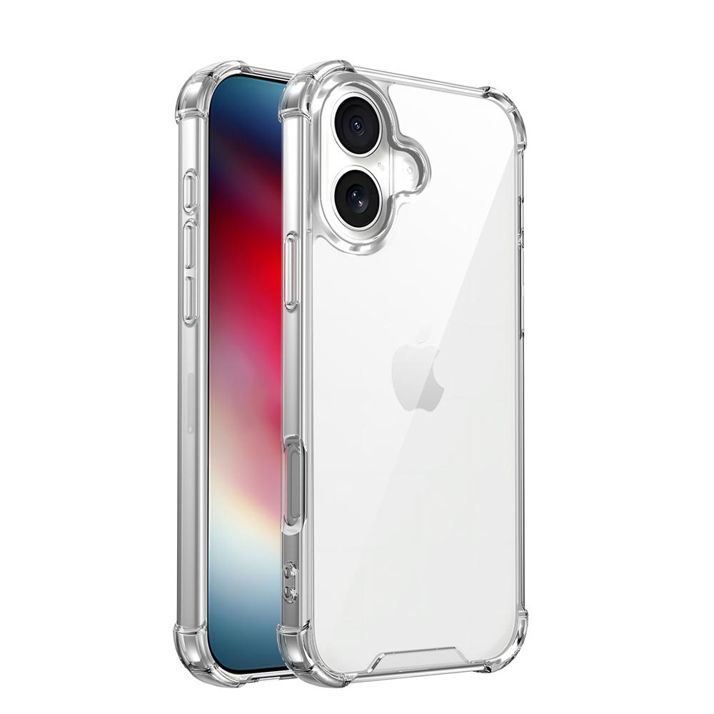 KEYSION Vier-Ecken Stoßfest Transparente Hülle für iPhone 12 13 14 15 16 Pro Max 16e Plus Weiches TPU+PC Klare Handyhülle