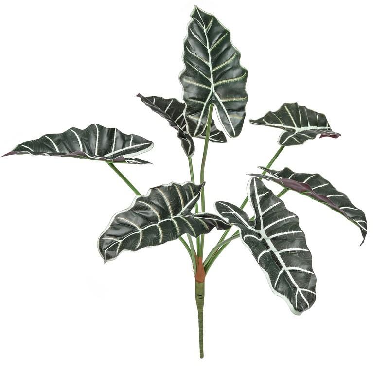 

Штучний Алоказія запашна Лист Рослини з Рукописним Кошиком для Домашнього Декору
