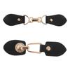 Big Decorative Buttons PU Sewing Buckle Hooks Black Leather Toggle Fastener for Coats and Crafts