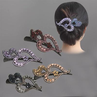 Strass Herzform Haarklammer Blume Haarspangen Haarnadel Retro Kristall Blume Haarspangen Kralle Damen Kopfschmuck Für Frauen Mädchen
