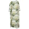 Women Vintage Linen Print Floral Dress Seven Sleeve Spring Women Chinese Style Dress