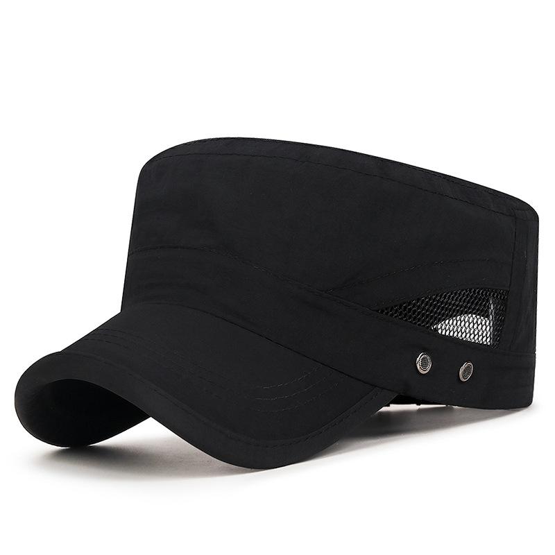 

Quick-drying Flat Top Hat for Men, Cool and Breathable, Sporty Curved Brim Hat, Adjustable Mesh Sun Protection Hat Adjustable 55-60cm
