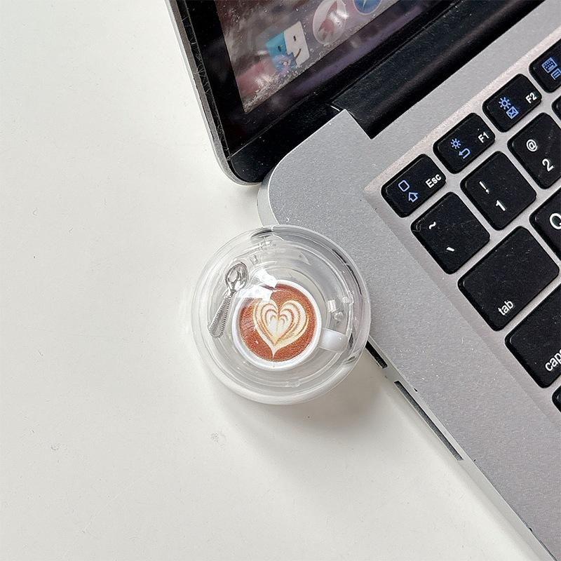 Love Piping Latte Coffee Mobile Phone Airbag Holder Transparent Magnetic Paste Original Design Ring