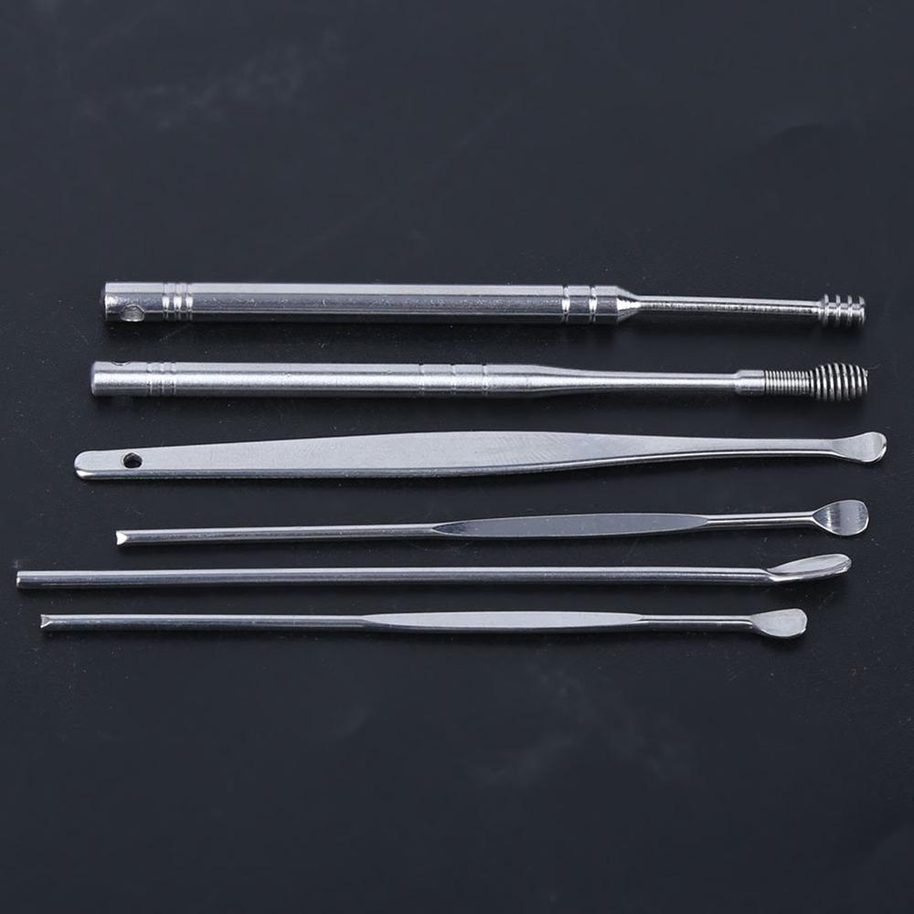 6 Pcs Stainless Steel Ear Wax Remover Widened Earwax Removal Kit Ear Cleaning Tool  Safe Cleaning