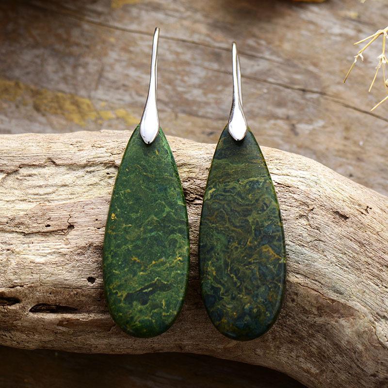 Ethnic Style Natural Stone Water Drop Earrings Earrings Light Luxury Jewelry Earrings