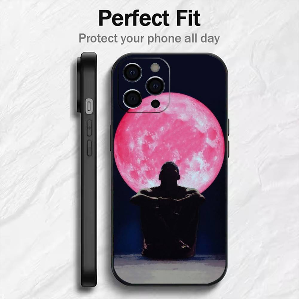 RxB CB-C-Chris BrownS Phone Case For iPhone17,16,15,14,13,12 Plus,Max Soft Silicone Black Cover