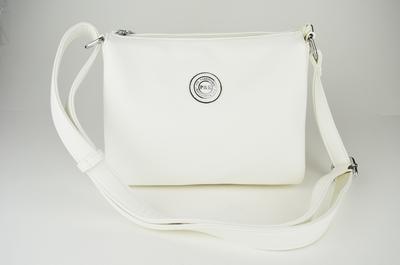 Weiße quadratische Tasche Polina & Eiterou 1366 Leder