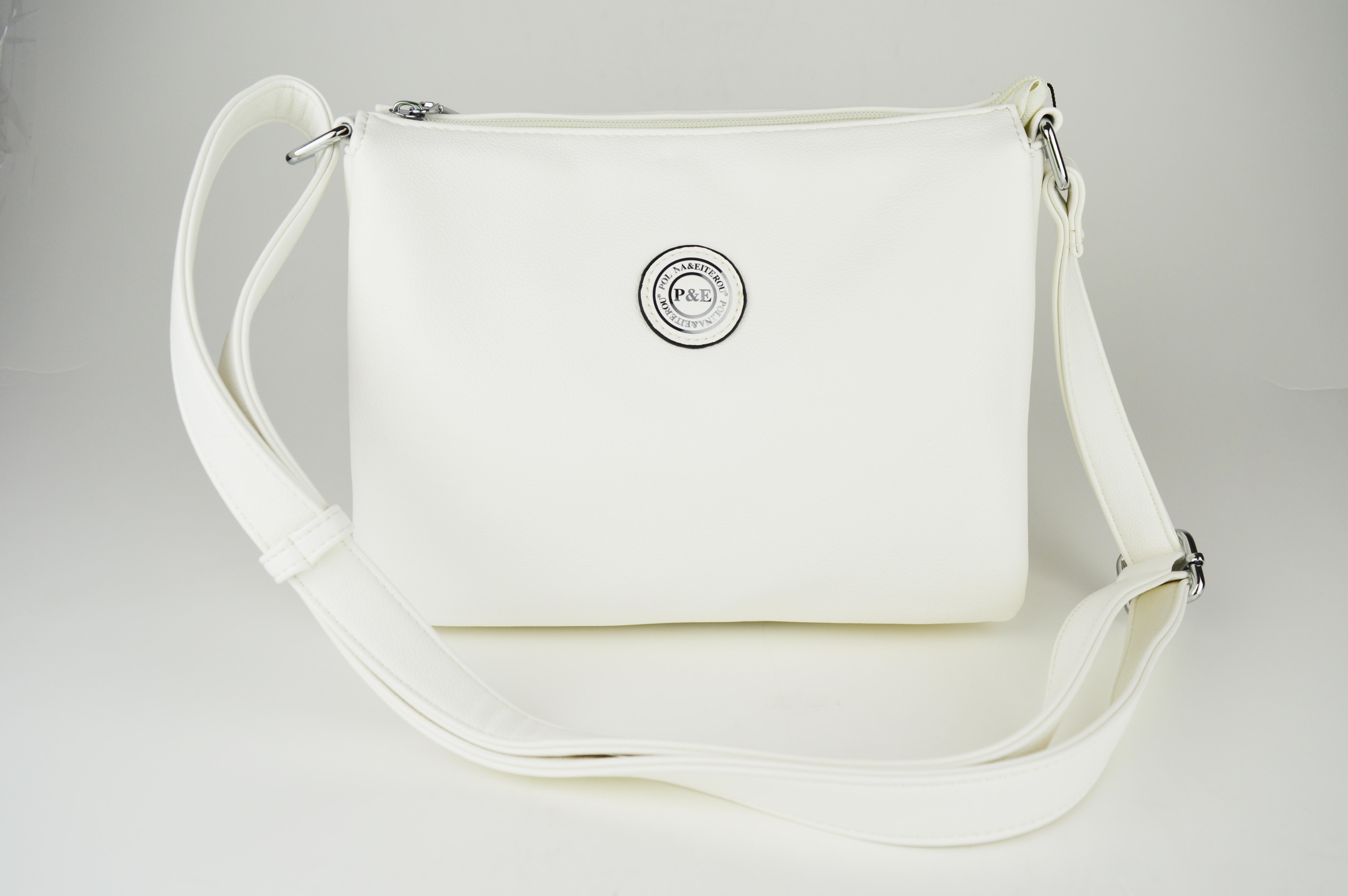 

Біла квадратна сумка Polina & Eiterou +1366 шкіра білий