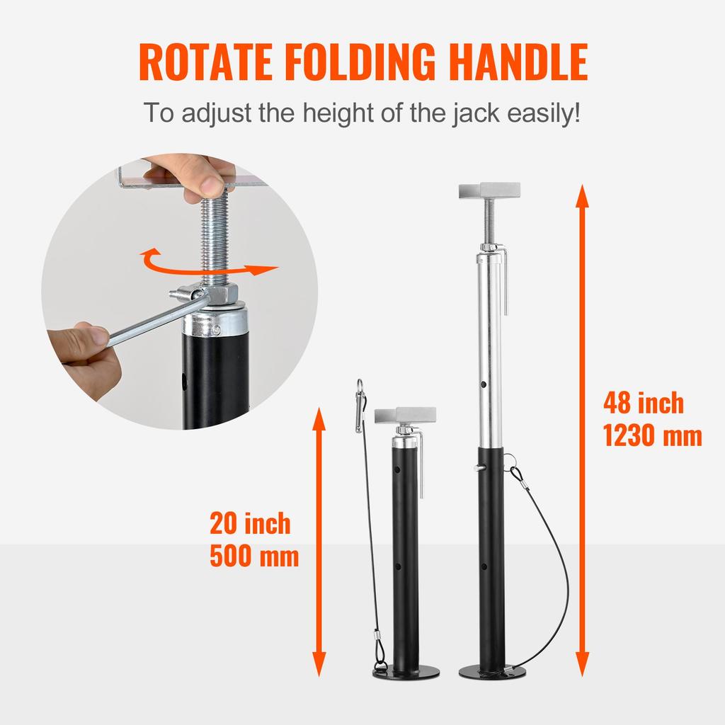 VEVOR RV Slide Out Support Jacks, 5000 Lbs Capacity Each Slide Out Stabilizer, Adjusts from 20"-48" Camper Slide Out Support Jacks
