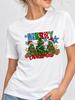 (Asian Size) style trend Print Woman Clothing New Year T Shirt Christmas Festival Tee Women Fashion Top Short Sleeve Graphic T-shirts
