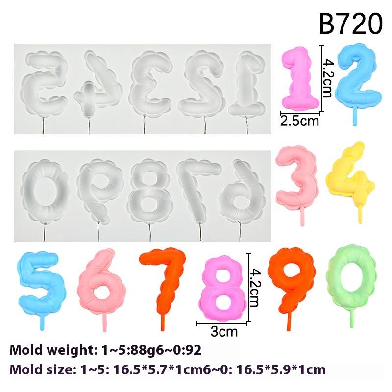 Number Lollipop Silicone Sugarcraft Mold Resin Tools Cupcake Fondant Cake Decorating Tools