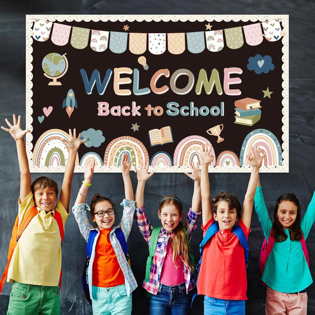 Welcome Bulletin Board Decorations Back to School Boho Classroom Decoration Boho Rainbow Welcome Back Bulletin Board Set Cutouts for School Office