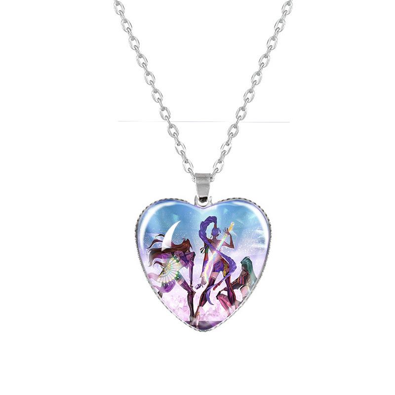 Kpop Demon Hunters Peach Heart Necklace: Anime-Inspired Jewelry for Fans
