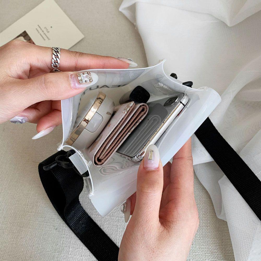 Flap Bag Ladies Summer Phone Pocket Single Shoulder Bag Transparent Messenger Bag Crossbody Bag