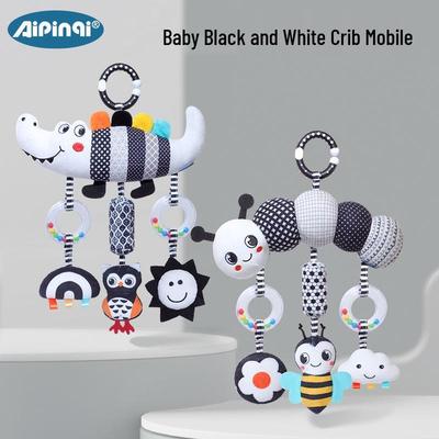 Schwarz-Weiß Baby Mobile: Kinderwagen- & Auto-Hängeanhänger für Neugeborenen-Sehtraining.