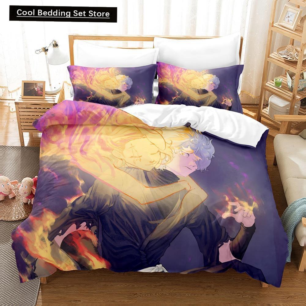 Fashion Anime Hell's Paradise: Jigokuraku Bedding Set Cartoon Three-piece Set Adult Kid Bedroom Duvet Cover Sets Home Textiles