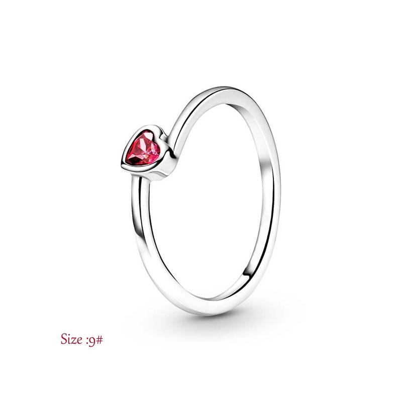 New 925 Silver Charm Sparkling Red Heart Halo Bead Fit Red Heart Necklace For Women G Ift Fine Jewelry Diy