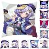 Genshin Impact Cartoon Cushion Cover Soft Polyester Peachskin Pillow Case For Home Decor