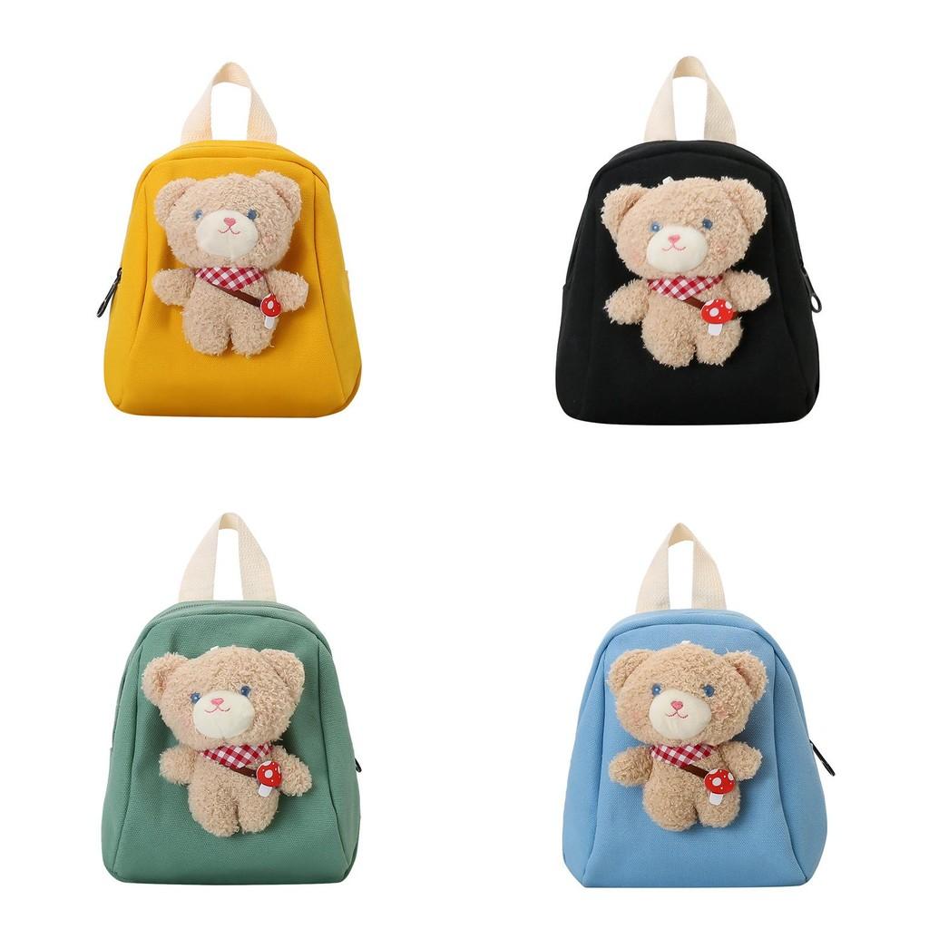 Infant Baby Backpack With Plush Bear Doll Decoration For Kindergarten And Casual Outings