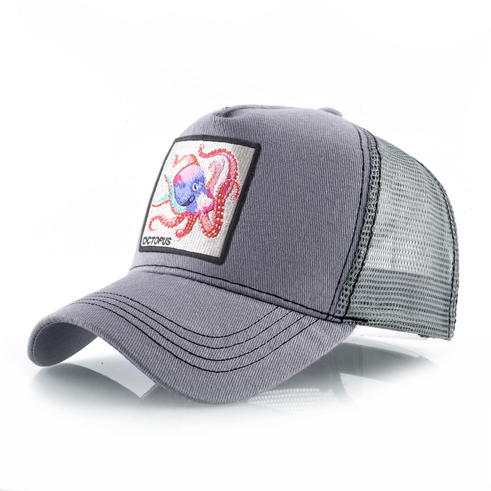Erkekler ve Kadınlar İçin Ahtapot Yamalı Unisex Beyzbol Şapkası Dört Mevsim Snapback Kamyoncu Şapkaları Açık Hava Nefes Alabilir Rahat Spor Şapkası
