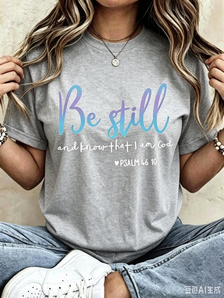 Be Still And Know That I Am God Unisexs Tshirt Be Still Know Short Sleeve Crew Neck Casua