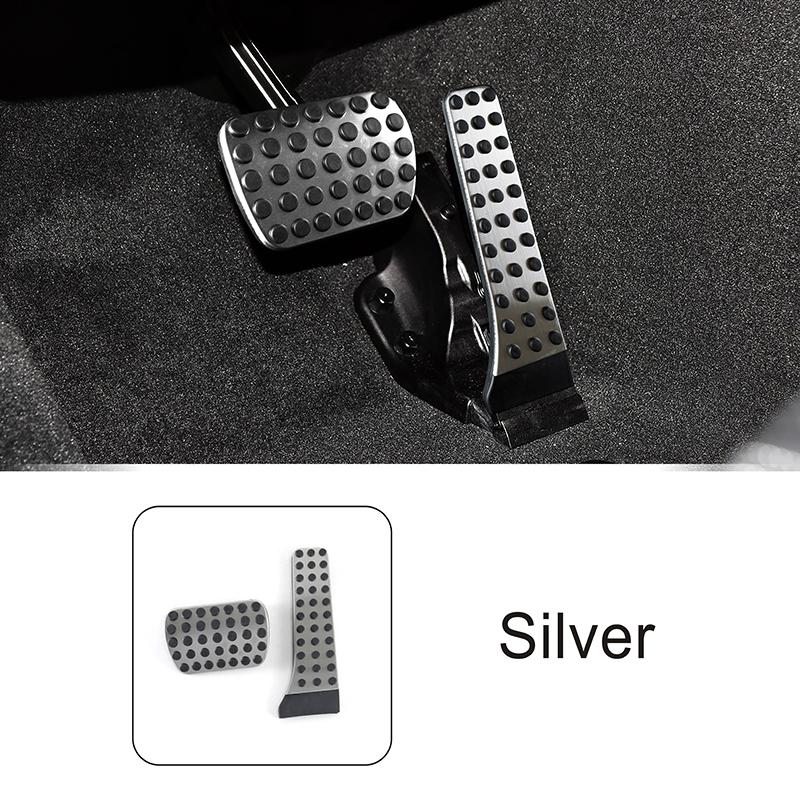 Нержавеющая Сталь Декоративная Накладка на Педаль Газа, Подставку для Ноги, Педаль Тормоза Автомобиля Для Mercedes Benz C-Class W205 2015-18 GLC X253 2016-2018 серебряный