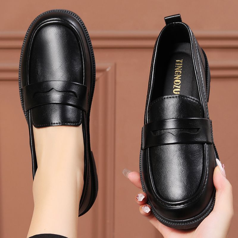 Soft-soled Casual Shoes Spring and Autumn New Flat-soled Medium-comfortable Single Shoes Non-slip Middle-aged Leather Shoes Women