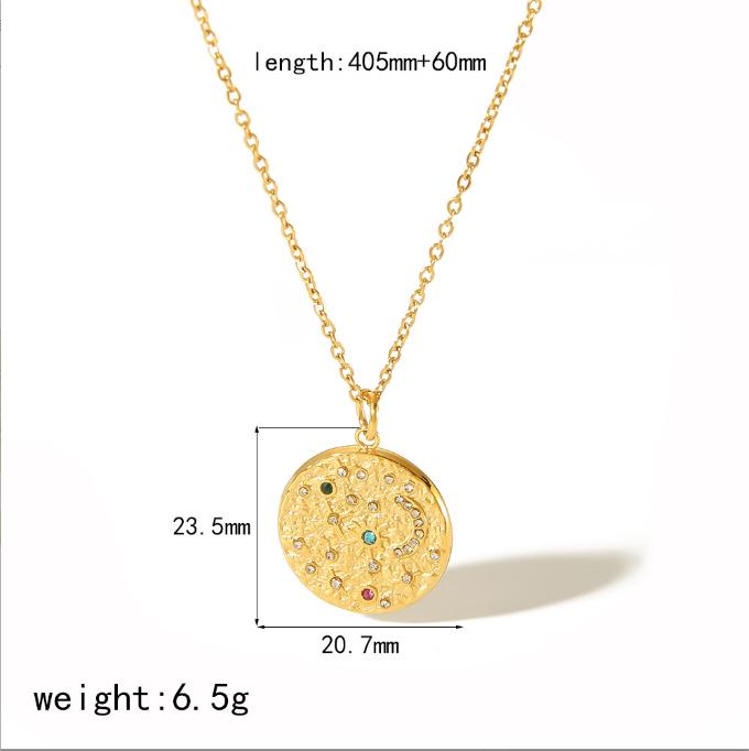 European and American Fashion Trends, Charm, Sun, Moon, Stars, Stainless Steel Necklace