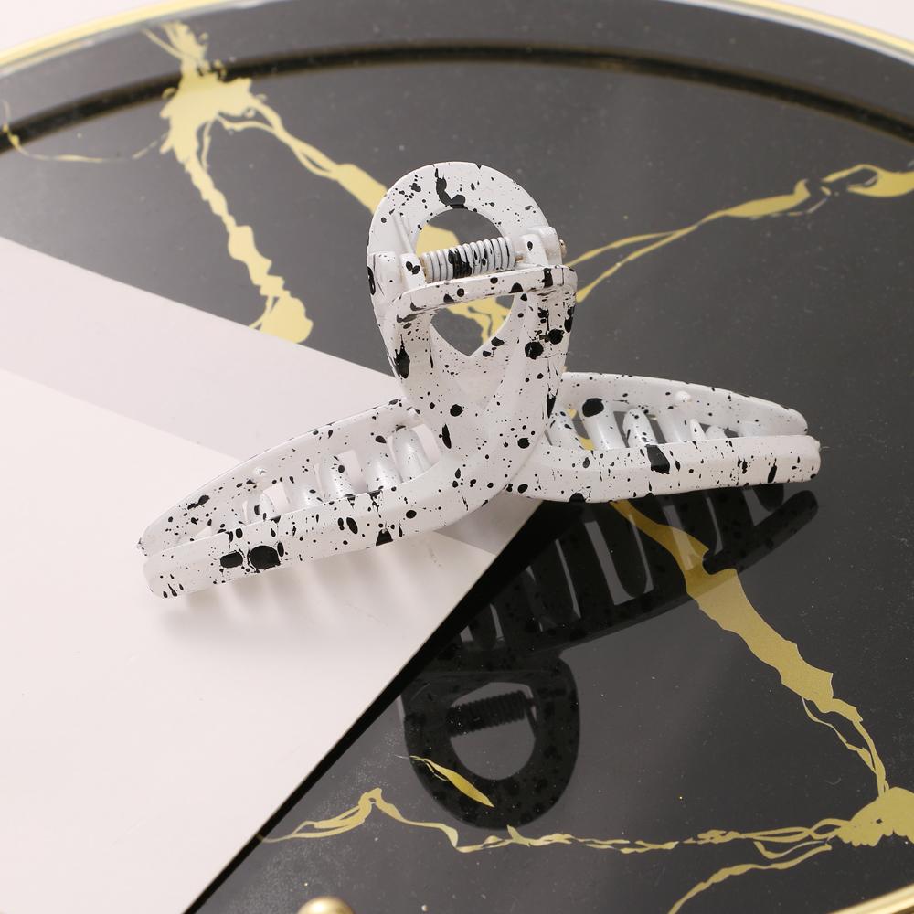 Fashion Simple Black and White Splash Ink Hairpin Geometric Square Shark Clip Female Elegant Shark Clip French Hairpin Jewelry Female Trend