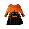 Girls' Summer Princess Dress Halloween Day- Long Sleeve A-Line T-Shirt Dress