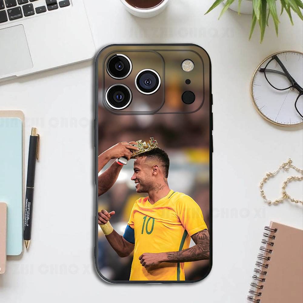 Football N-Neymar-S Black Phone Case For IPhone 17 16 15 14 13 12 13 12 11 Pro Max Plus XS XR Silicone Soft Back Cover